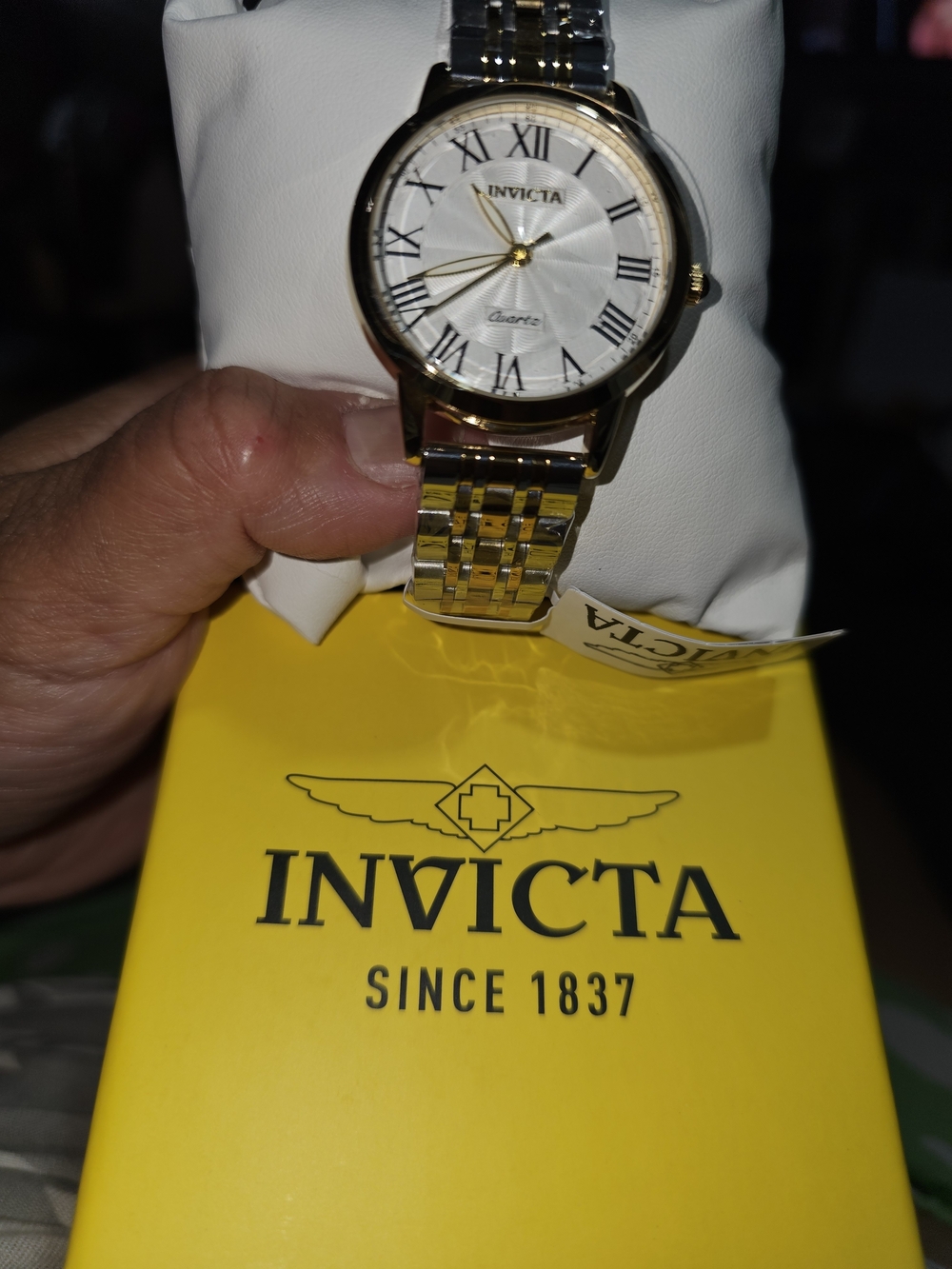 Invicta Two-Tone Gold and Silver Men’s Dress Watch with White Dial